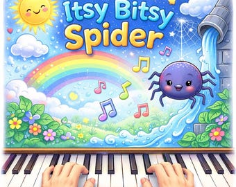 Itsy Bitsy Spider Color Coded Piano Sheet Music for Kids | Printable PDF | Toddler Beginner Song Montessori