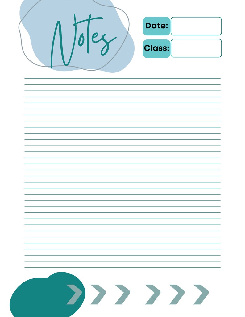 Class Schedule Undated Weekly Planner & Notes Page Pack Etsy