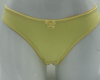 Yellow 100% Cotton Brazilian Panty