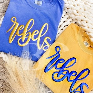 Custom Puff Game Day Tee Mascot Comfort Colors Spirit Shirt Team Sports Football Baseball Basketball Mom Gift Trendy Puffy T-Shirt