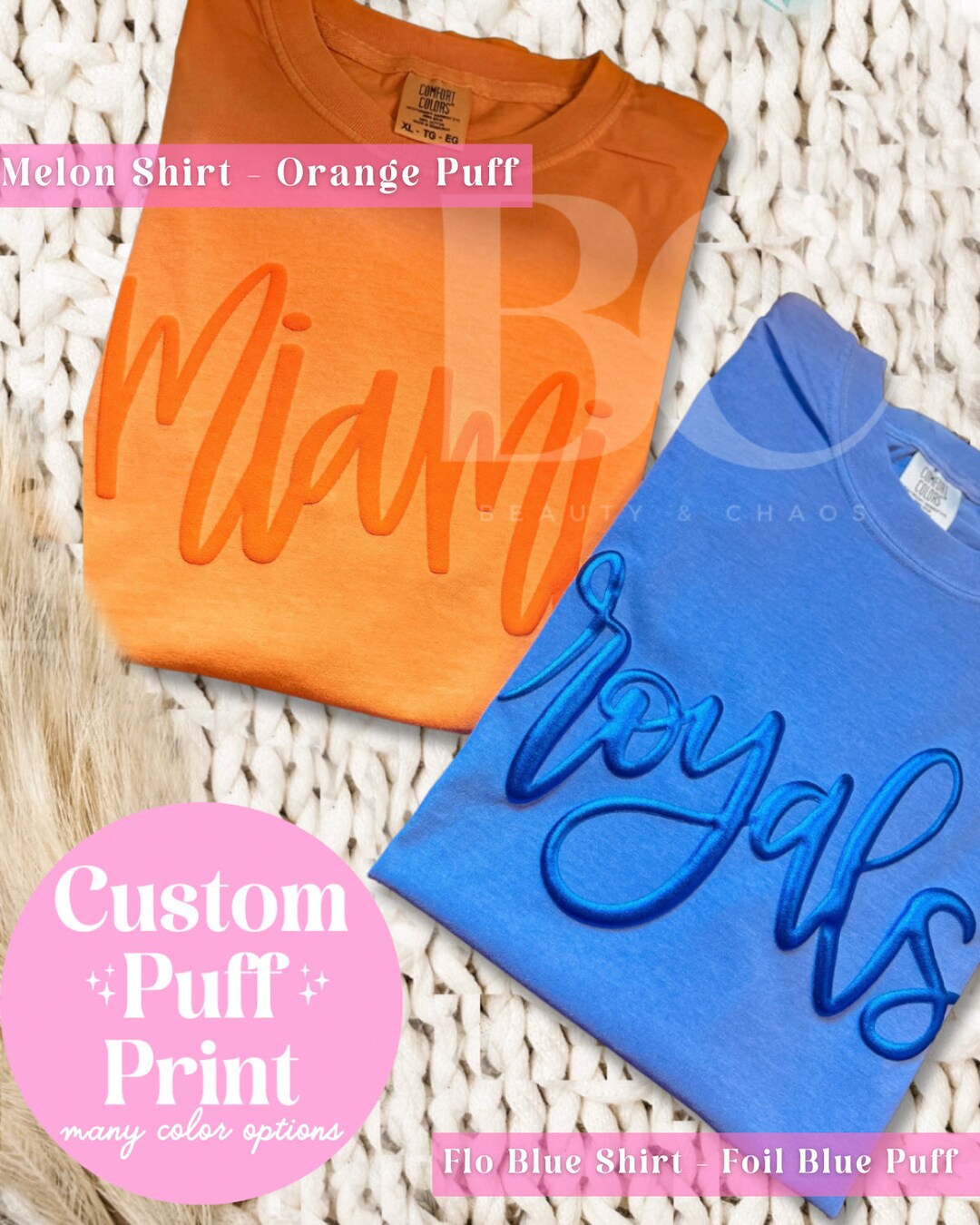 Embossed Custom Puff Game Day Tee Mascot Comfort Colors Spirit Shirt Team Sports Football