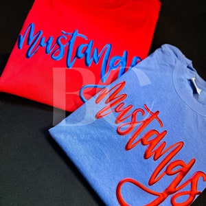 Custom Foil Puff Game Day Tee Mascot Comfort Colors Spirit Shirt Team Sports Football Baseball Basketball Mom Gift Trendy T-Shirt Cheer