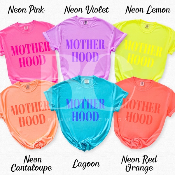 Motherhood Tone on Tone Graphic Tee - Lake Mama Vibes, Vacay, T-Shirt, Summer, Mother’s Day, Comfort Colors, Trendy, Fun, Neon, Gift, Bright