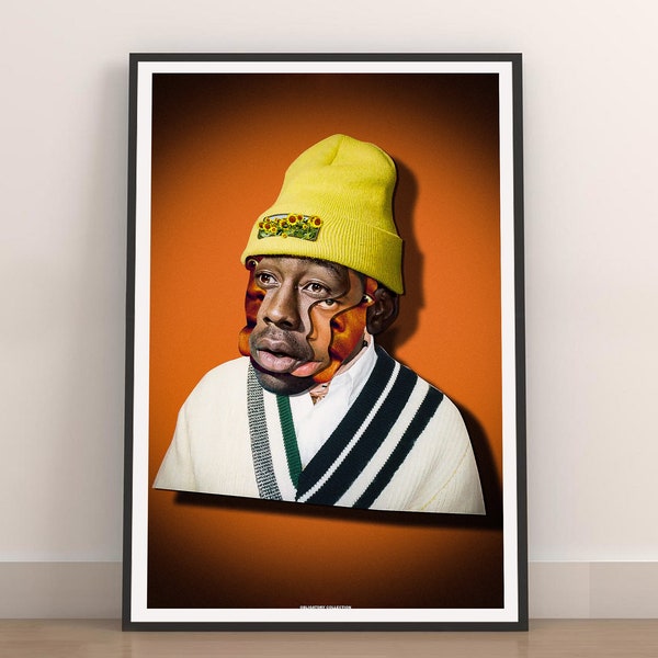 Tyler, the Creator Portrait - Original Art Poster, Surrealist Digital Collage