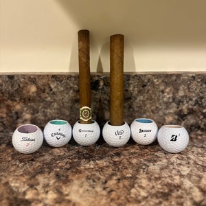 Golf Ball Cigar Holder Custom Handmade Golf Accessory Golf Gift For Him Golf Cigar Gift Bachelor Party Gift by Stogie Golf image 4