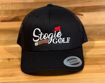Golf Hat Trucker Hat Snapback Black Hat Cigar Accessories by Stogie Golf