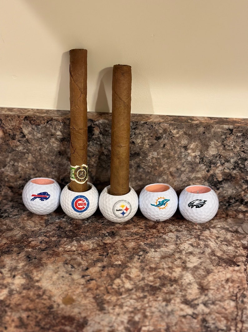 Golf Ball Cigar Holder Custom Handmade Golf Accessory Golf Gift For Him Golf Cigar Gift Bachelor Party Gift by Stogie Golf image 9
