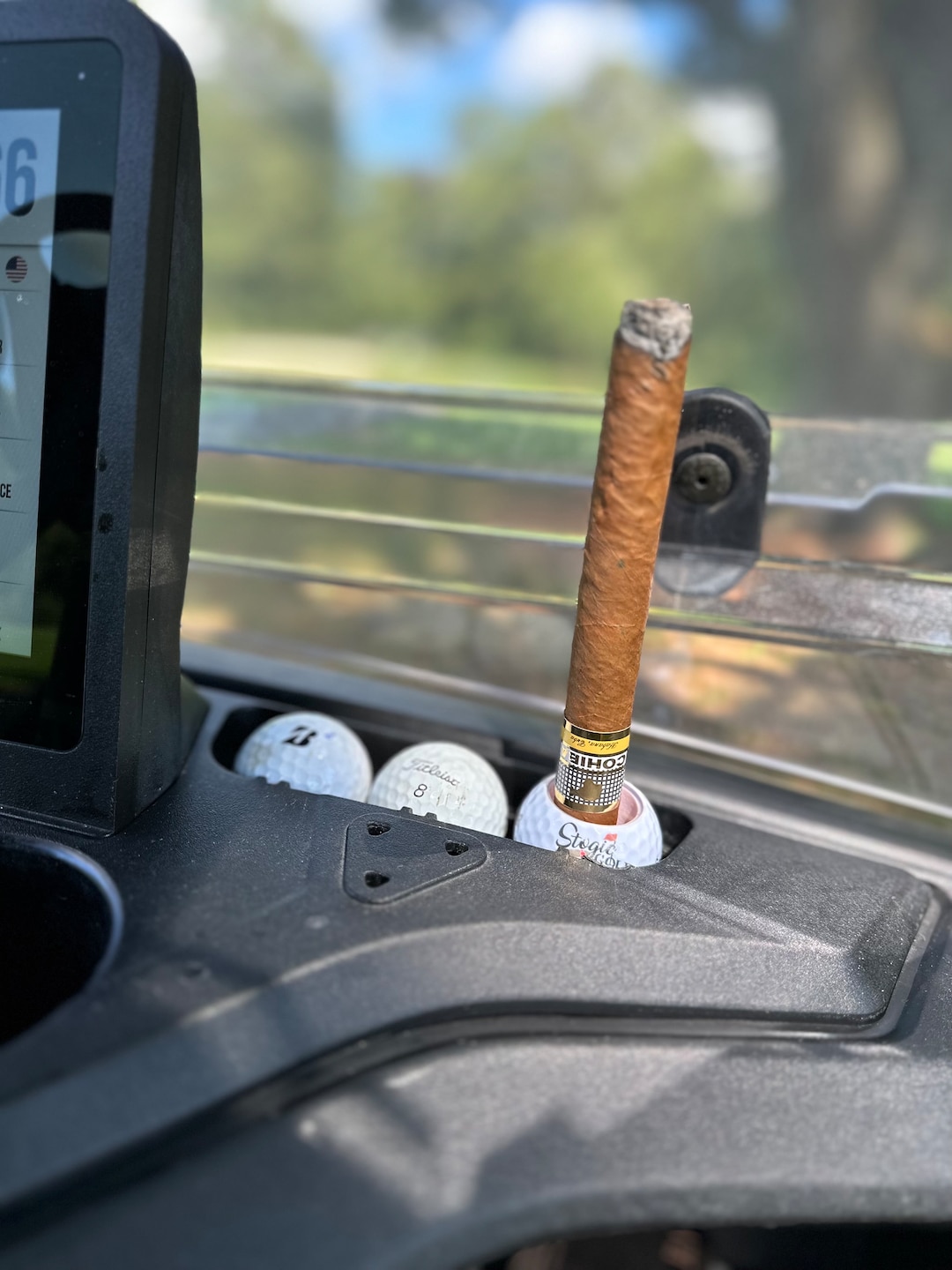 Golf Ball Cigar Holder Golf Cart Accessories Funny Cigar Slogans Golf
