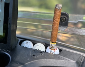 Handmade Golf Ball Cigar Holder, Golf Cart Accessory