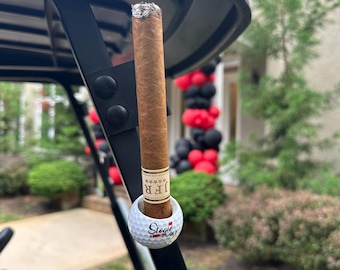 Golf Ball Magnetic Cigar Holder Golf Gift For Him Golf Cart Accessory Bachelor Party Gift custom by Stogie Golf
