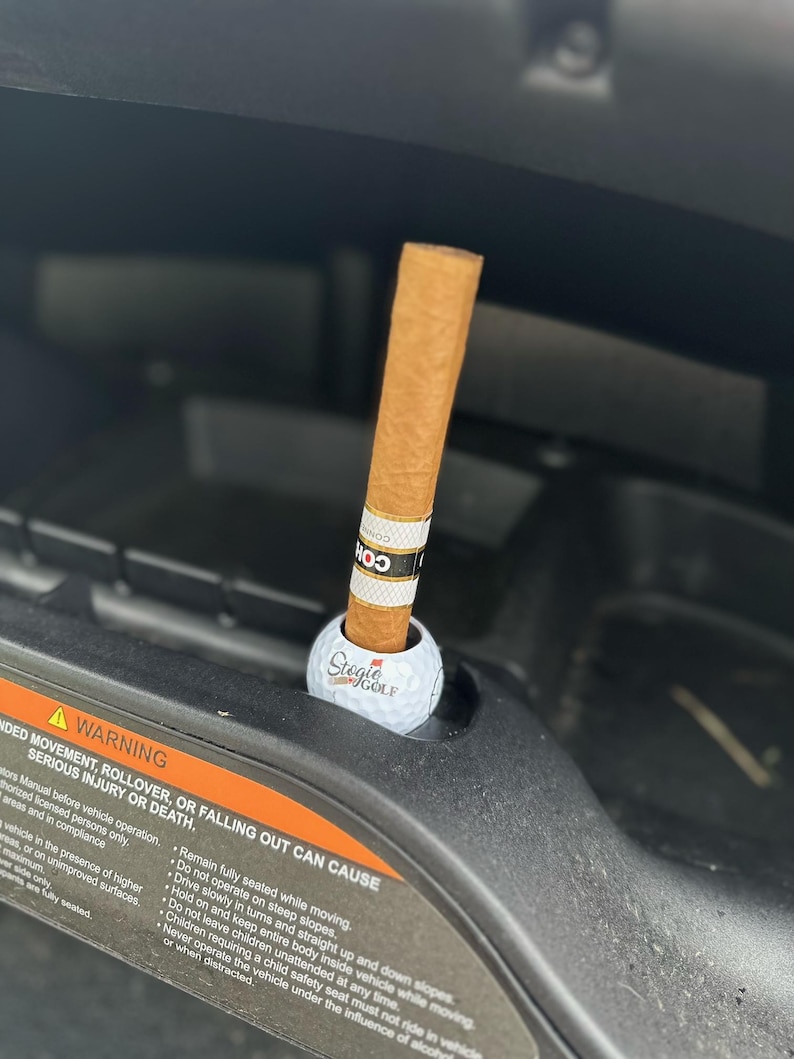 Golf Ball Cigar Holder Golf Gift For Him Golf Cigar Clip Bachelor Party Gift custom by Stogie Golf image 2