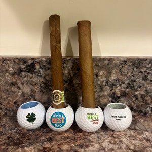 Golf Ball Cigar Holder Custom Handmade Golf Accessory Golf Gift For Him Golf Cigar Gift Bachelor Party Gift by Stogie Golf image 6