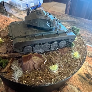 Painted M24 Chaffee  tank for Bolt Action or 1/56 diorama.