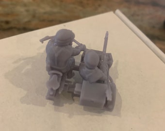 World War Two German motorcycle with side car and mg34