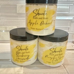 Triple Butter Body Cream SHEA, MANGO, and COCOA Butters with Hemp & Neem Oils Vit E