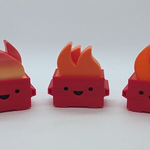 Red Dumpster Fires - with Orange Red Colorshift, Orange, Translucent orange flames