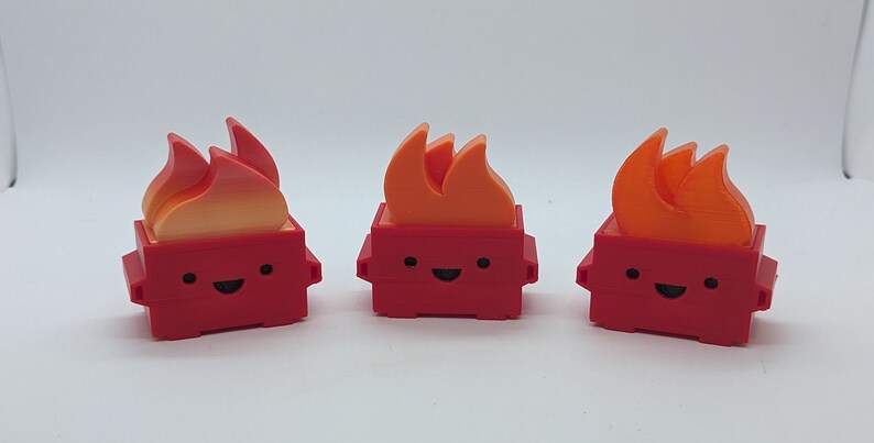 Red Dumpster Fires - with Orange Red Colorshift, Orange, Translucent orange flames