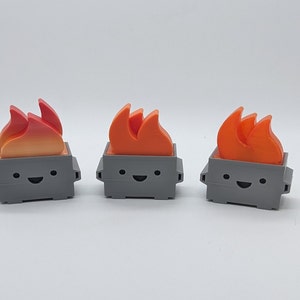 Gray Dumpster Fires - with Orange Red Colorshift, Orange, Translucent orange flames