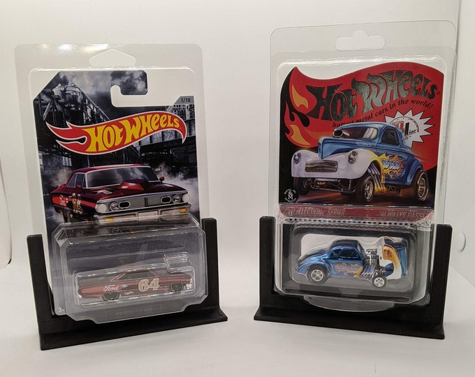 Tabletop Display for Hot Wheels Card in a Protective case - sold as a pair