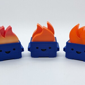 Dark Blue Dumpster Fires - with Orange Red Colorshift, Orange, Translucent orange flames