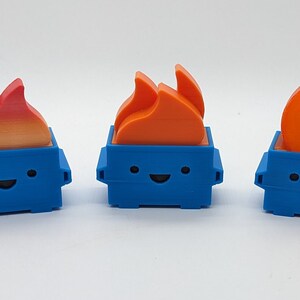 Light Blue Dumpster Fires - with Orange Red Colorshift, Orange, Translucent orange flames
