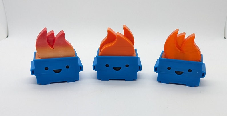 Light Blue Dumpster Fires - with Orange Red Colorshift, Orange, Translucent orange flames