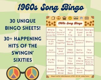 1960s Song Bingo