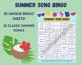 Bingo de canciones de verano