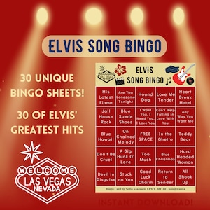 Elvis Song Bingo