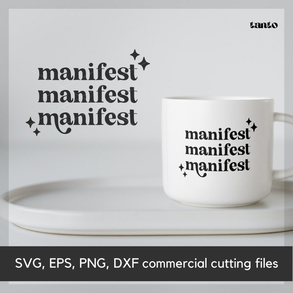 Manifest SVG PNG Files | Manifest sparkle SVG for Cricut | Digital Download Cutting Files