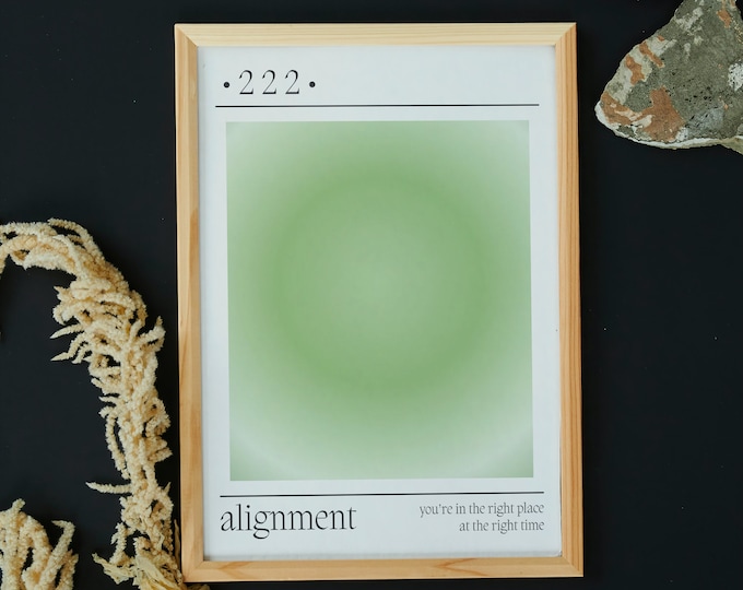 Alignment 222 Angel Number 222, Printable Aura Gradient Poster, Alignment Wall Art ...