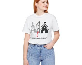 Tax the Church, Anti Religion shirt,  Political Statement Unisex Tee, Separation of Church and State, Build This Wall, Activist Apparel