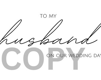 husband wedding day card, wedding day card, vow card