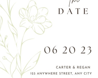 Minimalist Save the Date Template | Simple Save the Date | Boho Save the Date Cards | Editable Template |