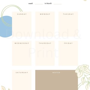 Day planner, month planner, planner, organization, printable planner, digital download planner