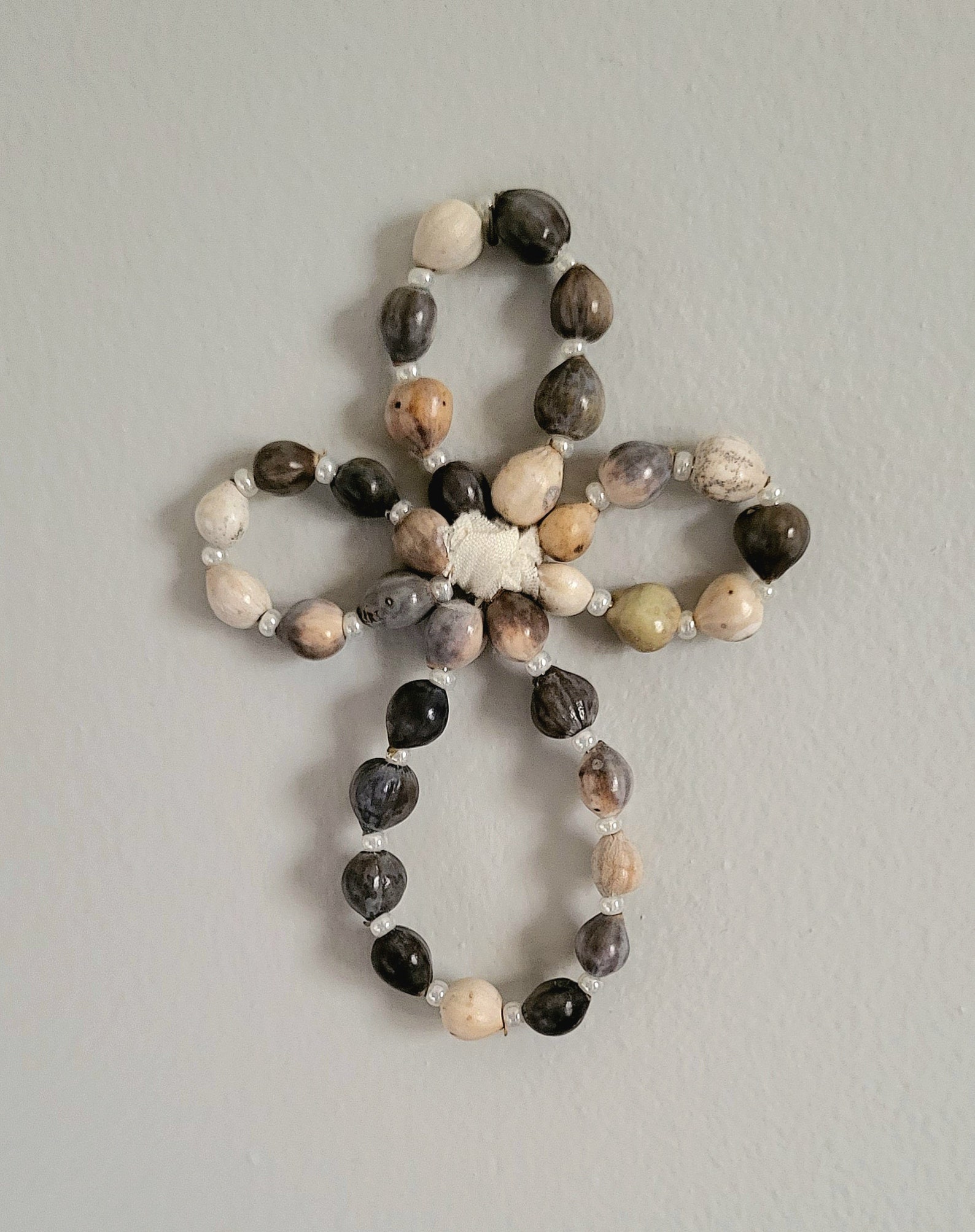 Job's Tears Cross, Beaded Cross, Christian Cross, Scripture Card ...