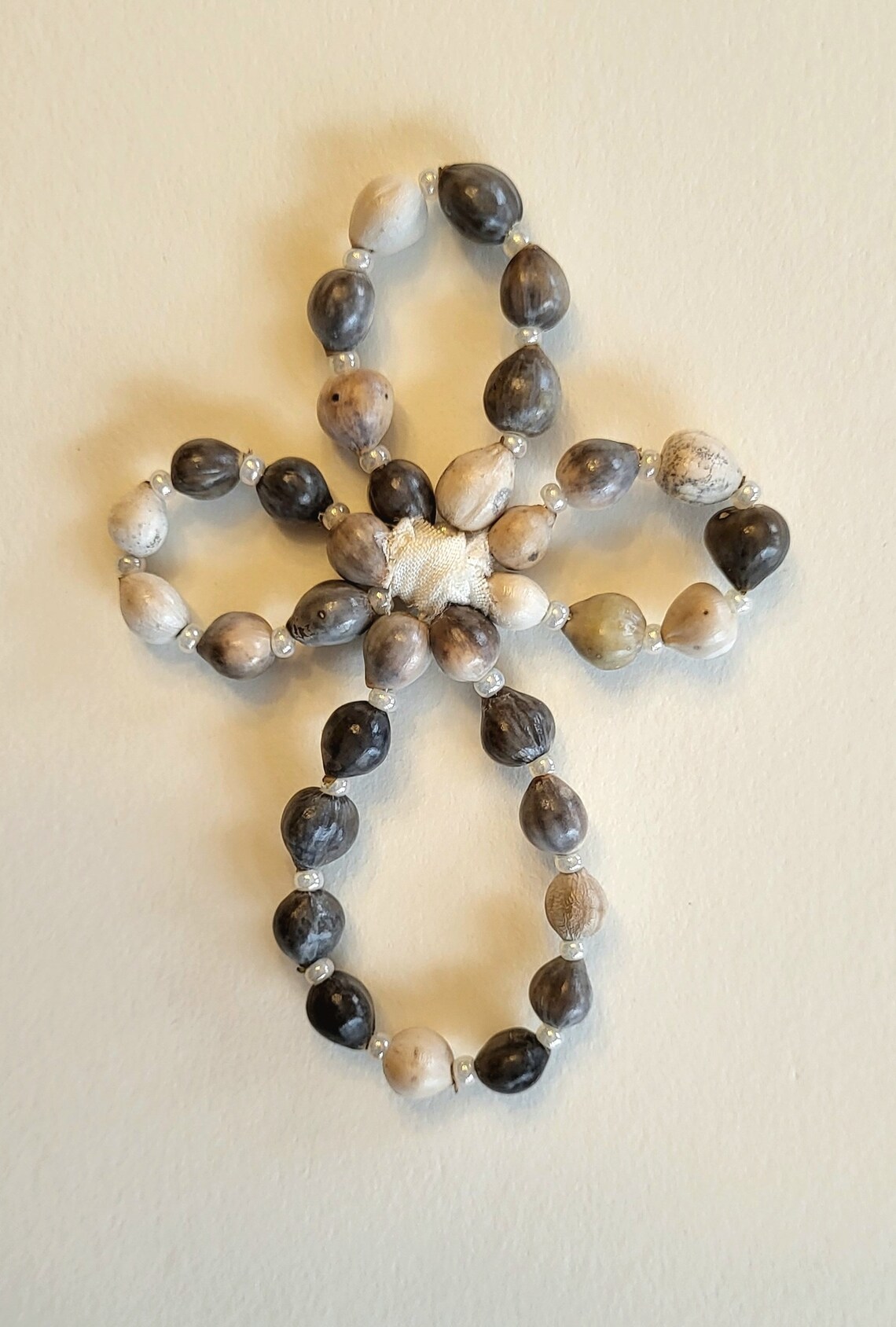 Job's Tears Cross, Beaded Cross, Christian Cross, Scripture Card ...