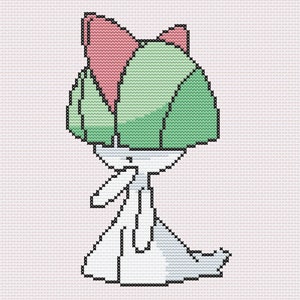 Ralts, Kirlia, Gardevoir Pokemon Evolution Cross Stitch Pattern