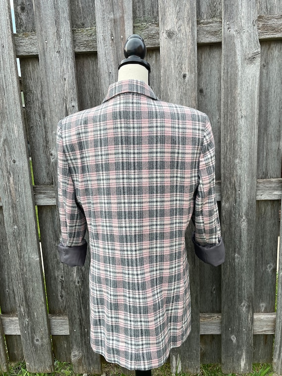 Vintage Pink and Gray Plaid Blazer by Requirements - image 4