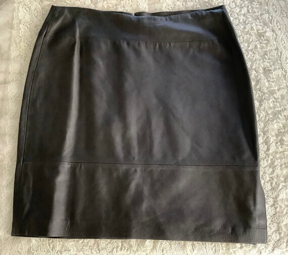 Mardini Vintage Black Leather Skirt - image 1