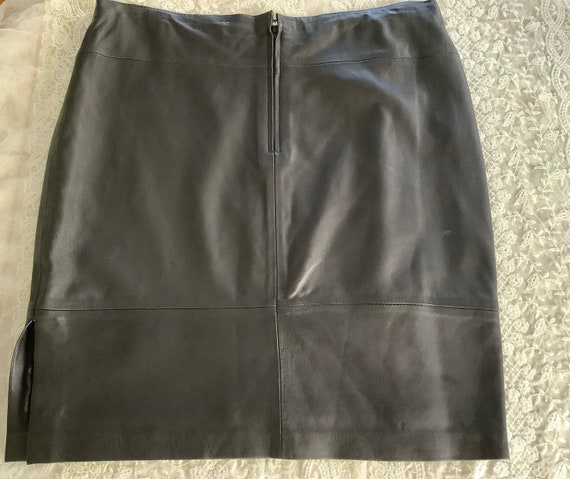 Mardini Vintage Black Leather Skirt - image 2