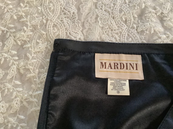 Mardini Vintage Black Leather Skirt - image 3