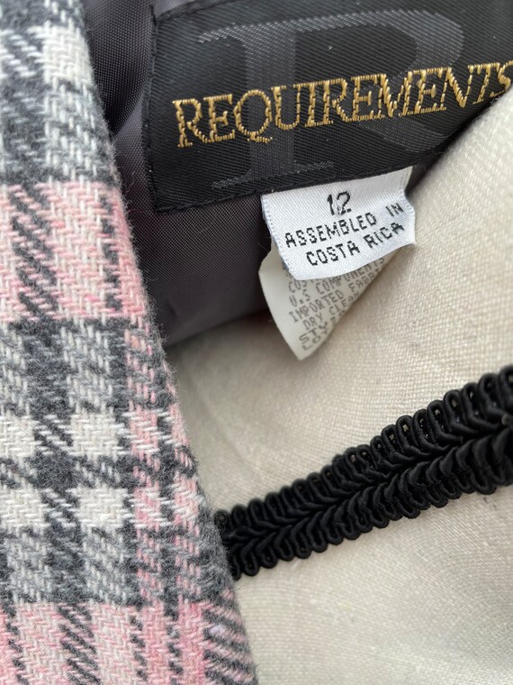 Vintage Pink and Gray Plaid Blazer by Requirements - image 5