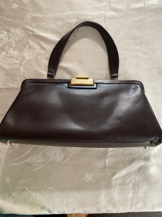 Vintage Brown Clutch Purse With Handle