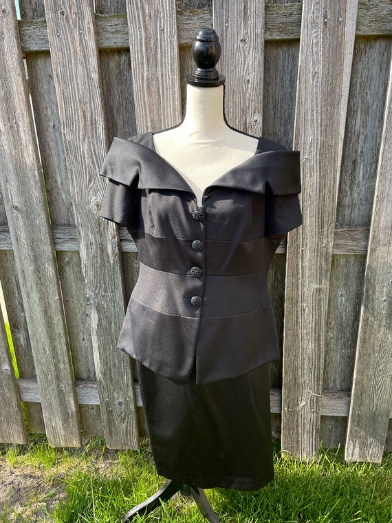 Alex Black Evening Skirt Suit