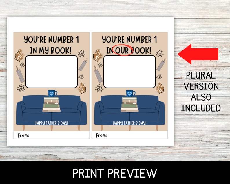 Printable Father's Day Gift Card Holder, Number 1 Dad (digital Download ...