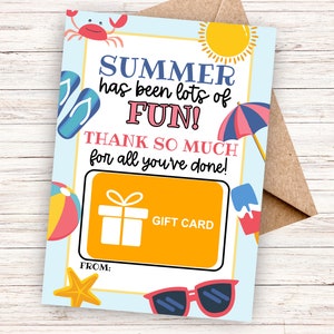 Titular de la tarjeta de regalo del consejero del campamento imprimible, campamento de fin de verano, regalo del consejero del campamento. Tarjeta de agradecimiento del maestro de campamento, descarga instantánea editable