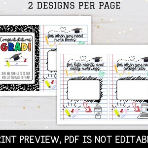 Printable College Gift Card Book, High School Graduation Gift From ...