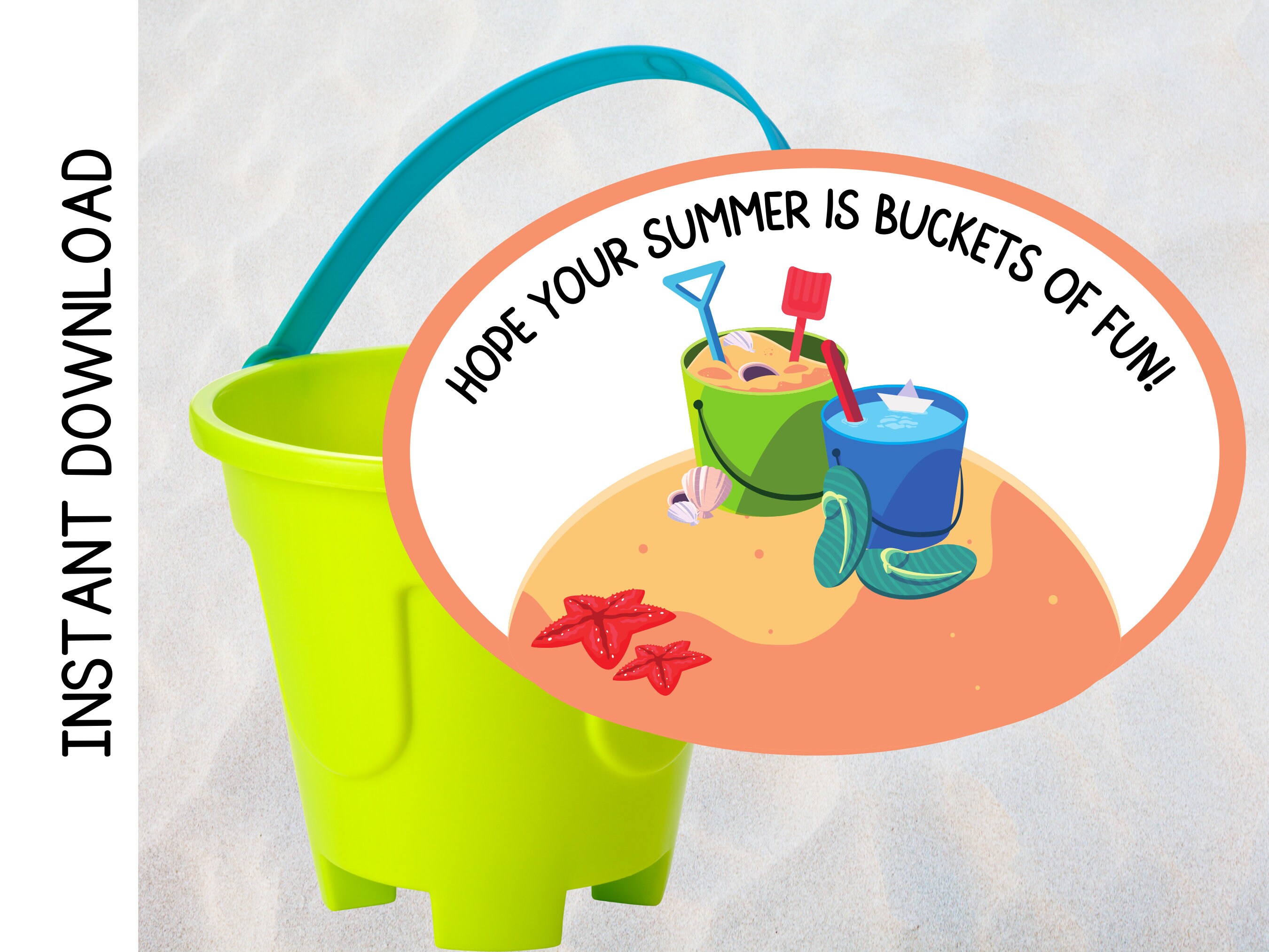 Printable Buckets of Fun Student Gift Tag Class Gift End of Etsy