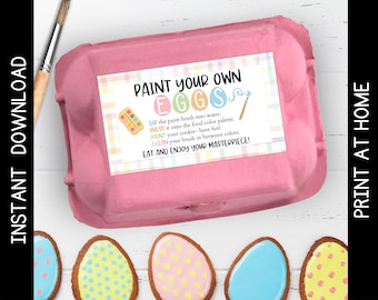 Printable PYO Easter Cookie Egg Carton Label (Digital Download)